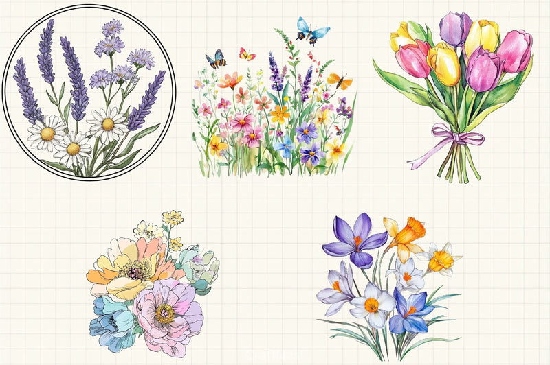 Spring Flowers Clipart Bundle 11 - CraftNest - Digital Crafting and Art