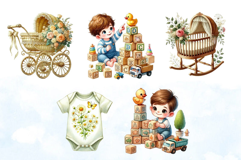 Spring Baby Clipart Bundle - CraftNest - Digital Crafting and Art