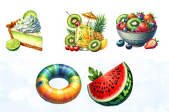 Summer Sun Tropical Food & Drink Clipart Bundle - CraftNest - Digital Crafting and Art