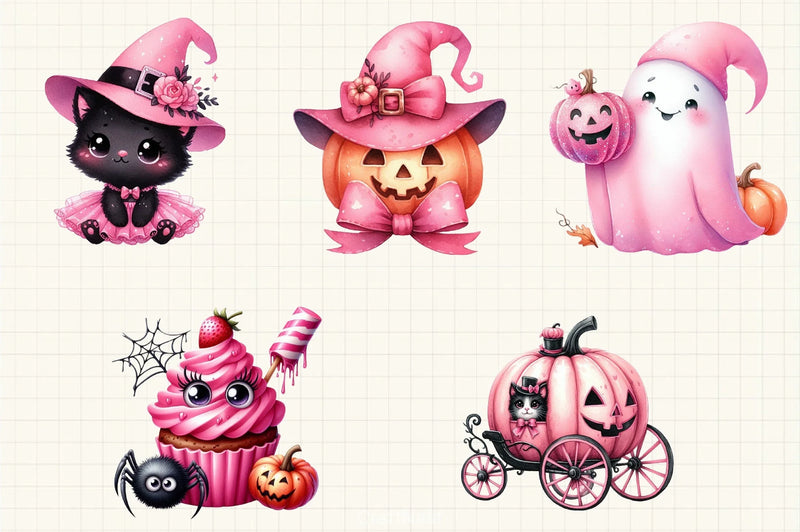 Pink Halloween Clipart Bundle 1 - CraftNest - Digital Crafting and Art