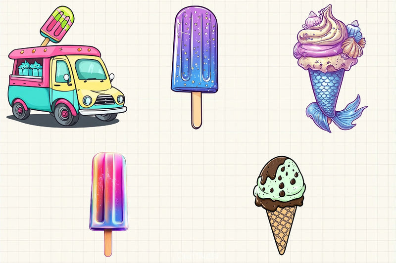 Summer Popsicle Ice Cream Clipart Bundle - CraftNest - Digital Crafting and Art