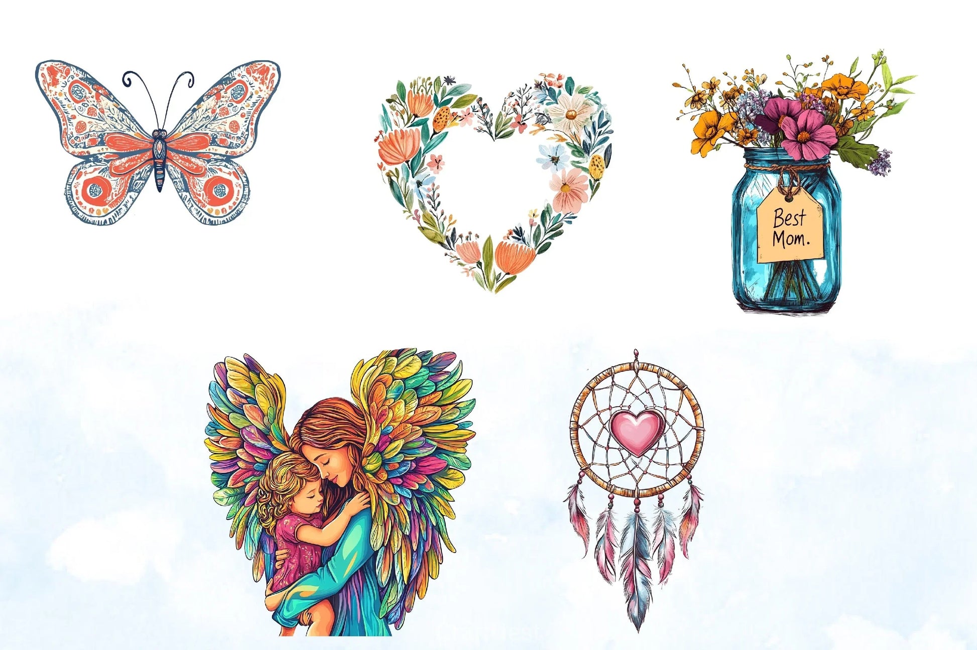 Boho Mother's Day Clipart Bundle - CraftNest - Digital Crafting and Art
