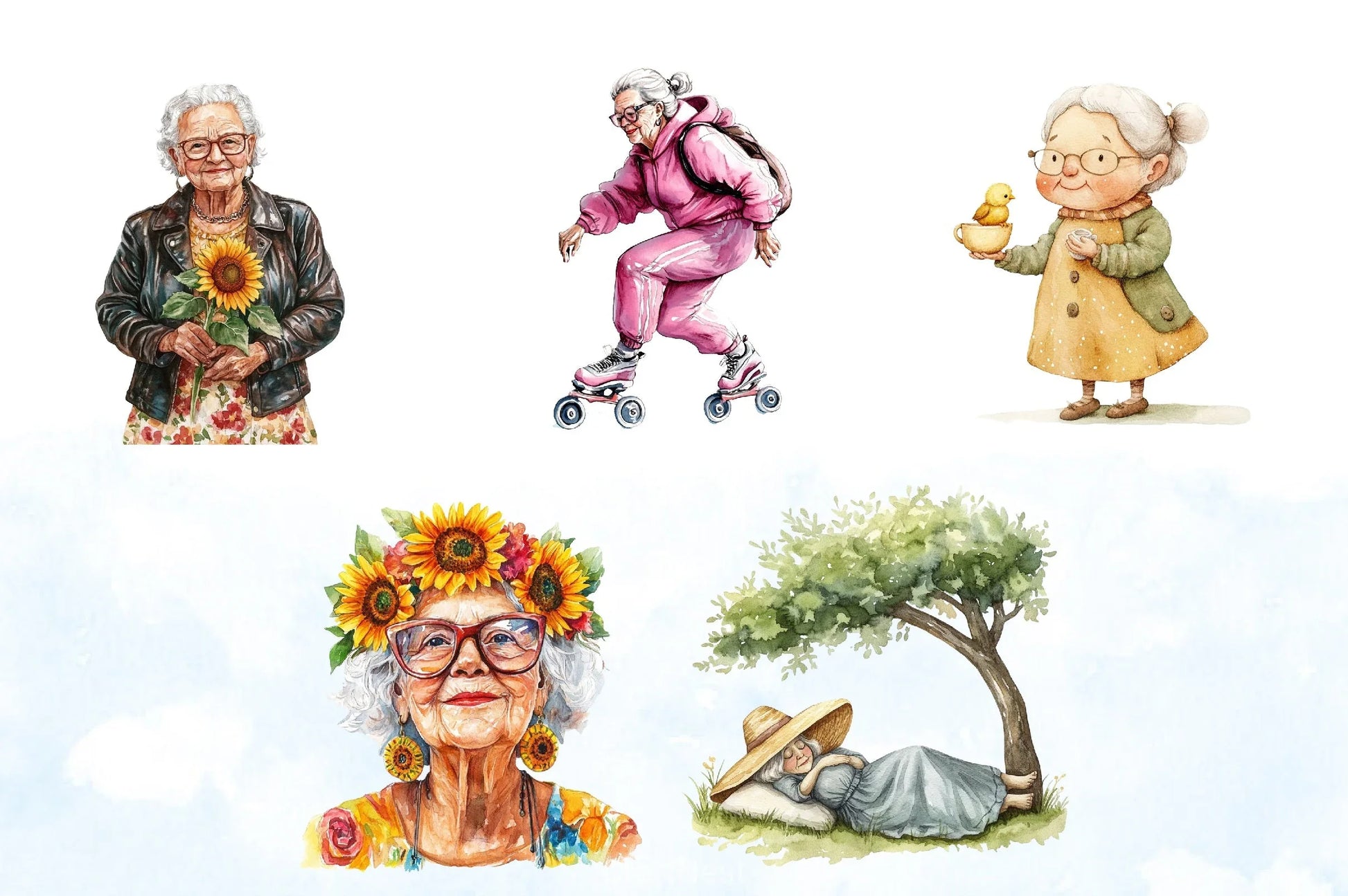 Funny Spring Grandma Clipart Bundle - CraftNest - Digital Crafting and Art