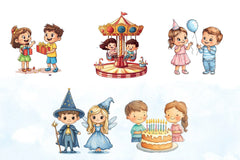 Little Boy & Girl Birthday Clipart Bundle - CraftNest - Digital Crafting and Art