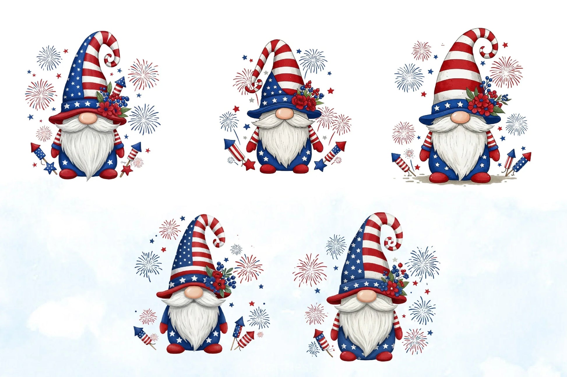 4th of July Gnomes Clipart Bundle 2 - CraftNest - Digital Crafting and Art