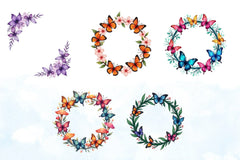 Butterfly Wreath Clipart Bundle - CraftNest - Digital Crafting and Art