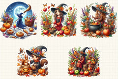 Witch Autumn Clipart Bundle 1 - CraftNest - Digital Crafting and Art