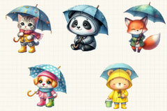 Rainy Day Animals Clipart Bundle - CraftNest - Digital Crafting and Art