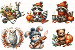 Autumn Forest Animal Clipart Bundle - CraftNest - Digital Crafting and Art