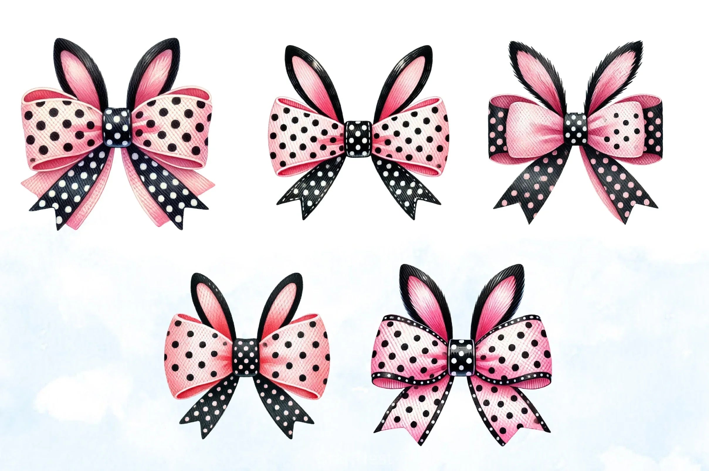 Easter Bunny Bow Clipart Bundle 3 - CraftNest - Digital Crafting and Art