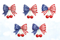 4th of July Cherry Bow Clipart Bundle 3 - CraftNest - Digital Crafting and Art
