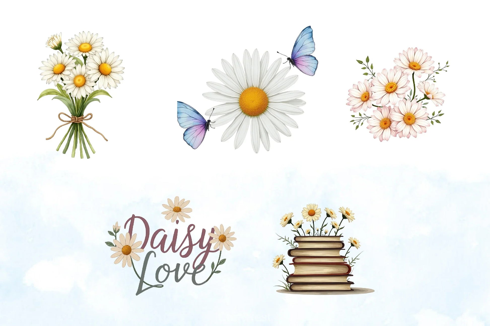 Daisy Flower Clipart Bundle - CraftNest - Digital Crafting and Art