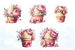 Spring Flowers Cupcake Clipart Bundle - CraftNest - Digital Crafting and Art