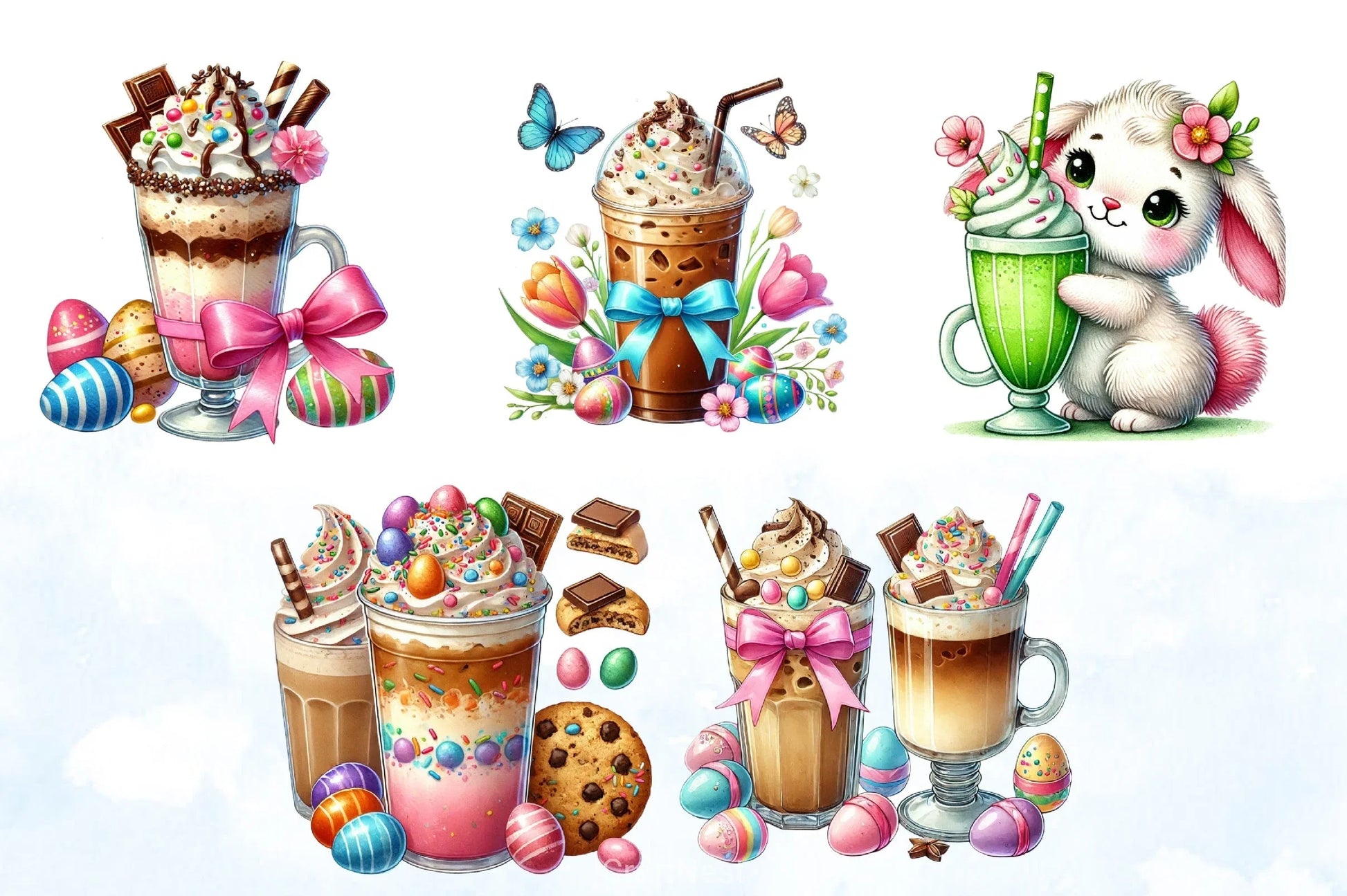 Easter Iced Coffee Clipart Bundle - CraftNest - Digital Crafting and Art
