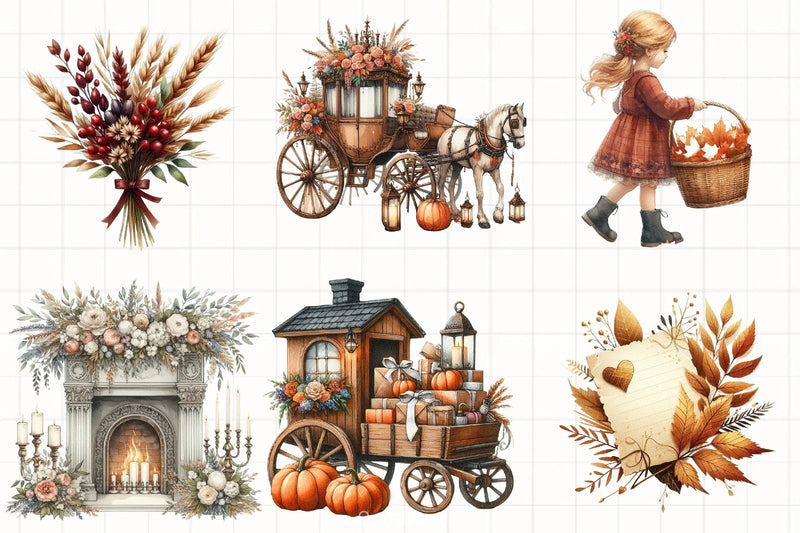 Autumn Wedding Clipart Bundle - CraftNest - Digital Crafting and Art