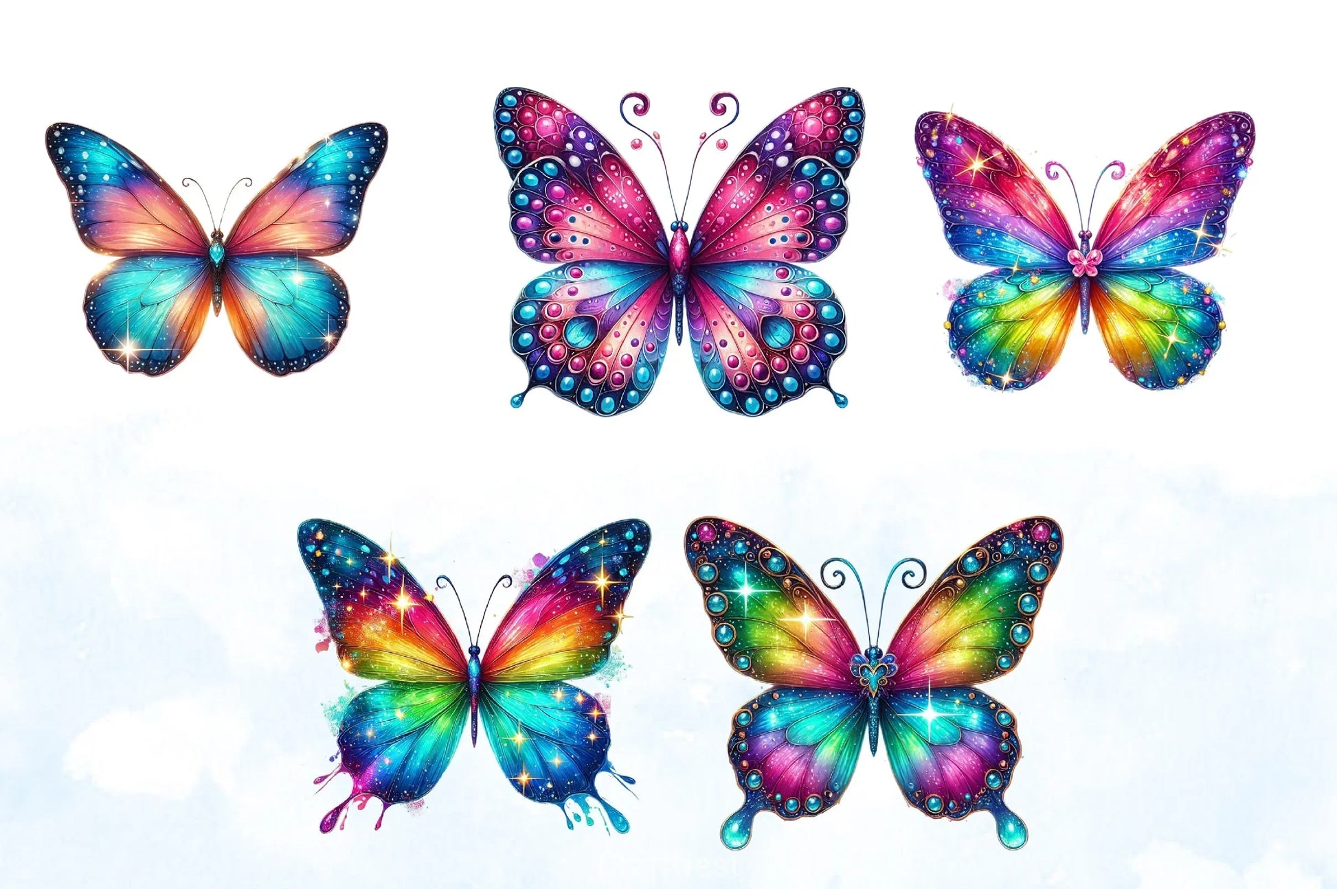 Magic Butterflies Clipart Bundle - CraftNest - Digital Crafting and Art