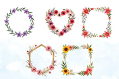 Boho Floral Frame Clipart Bundle - CraftNest - Digital Crafting and Art