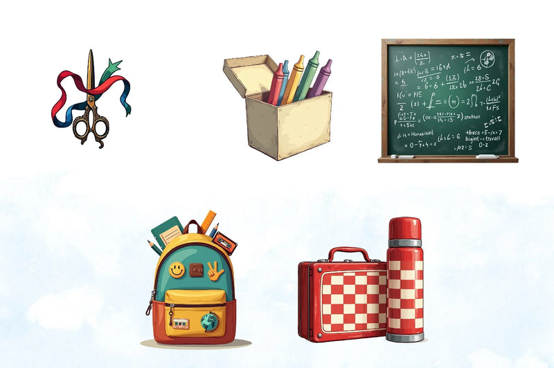 Vintage School Clipart Bundle - CraftNest - Digital Crafting and Art