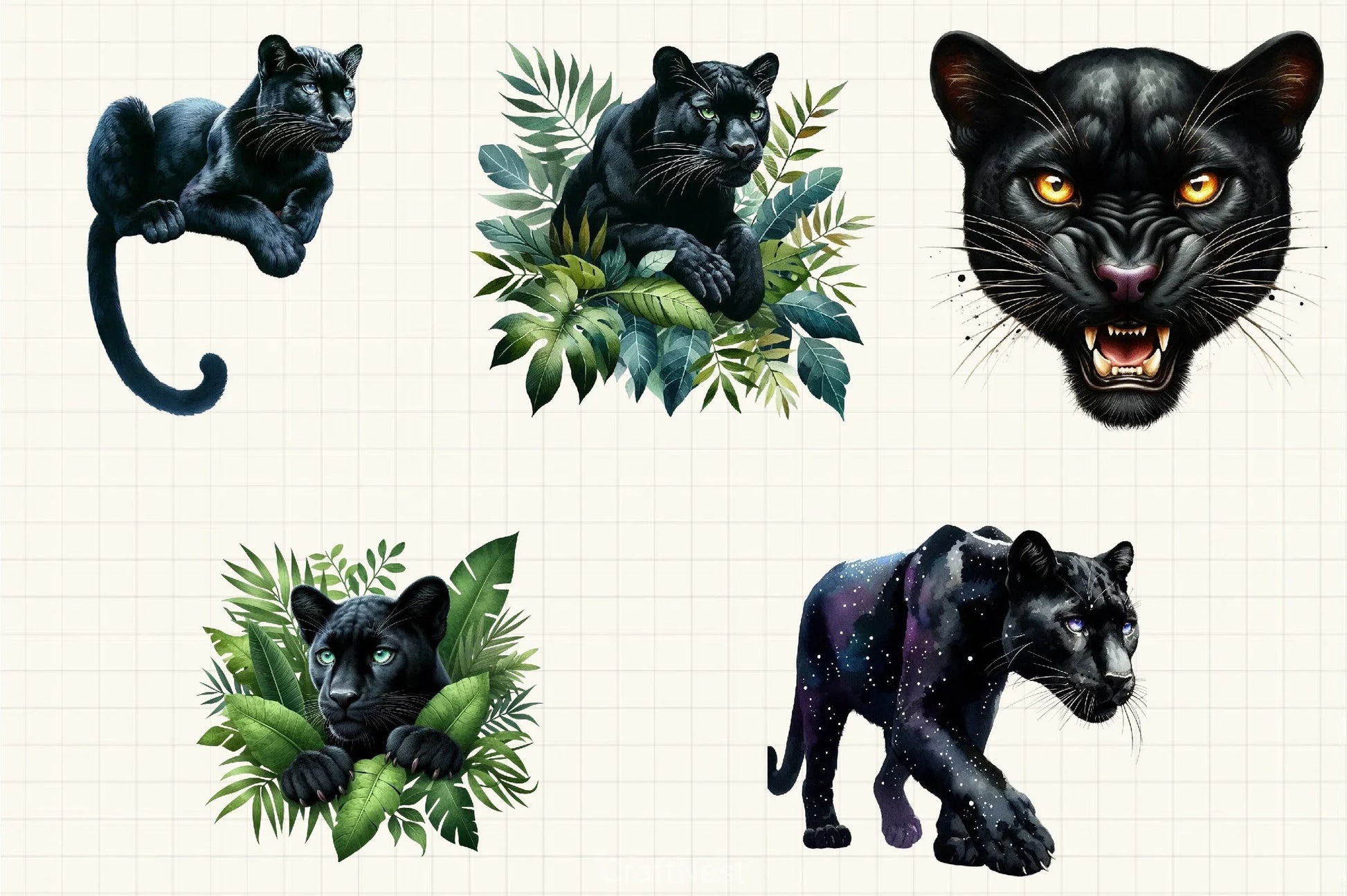 Black Panther Clipart Bundle - CraftNest - Digital Crafting and Art