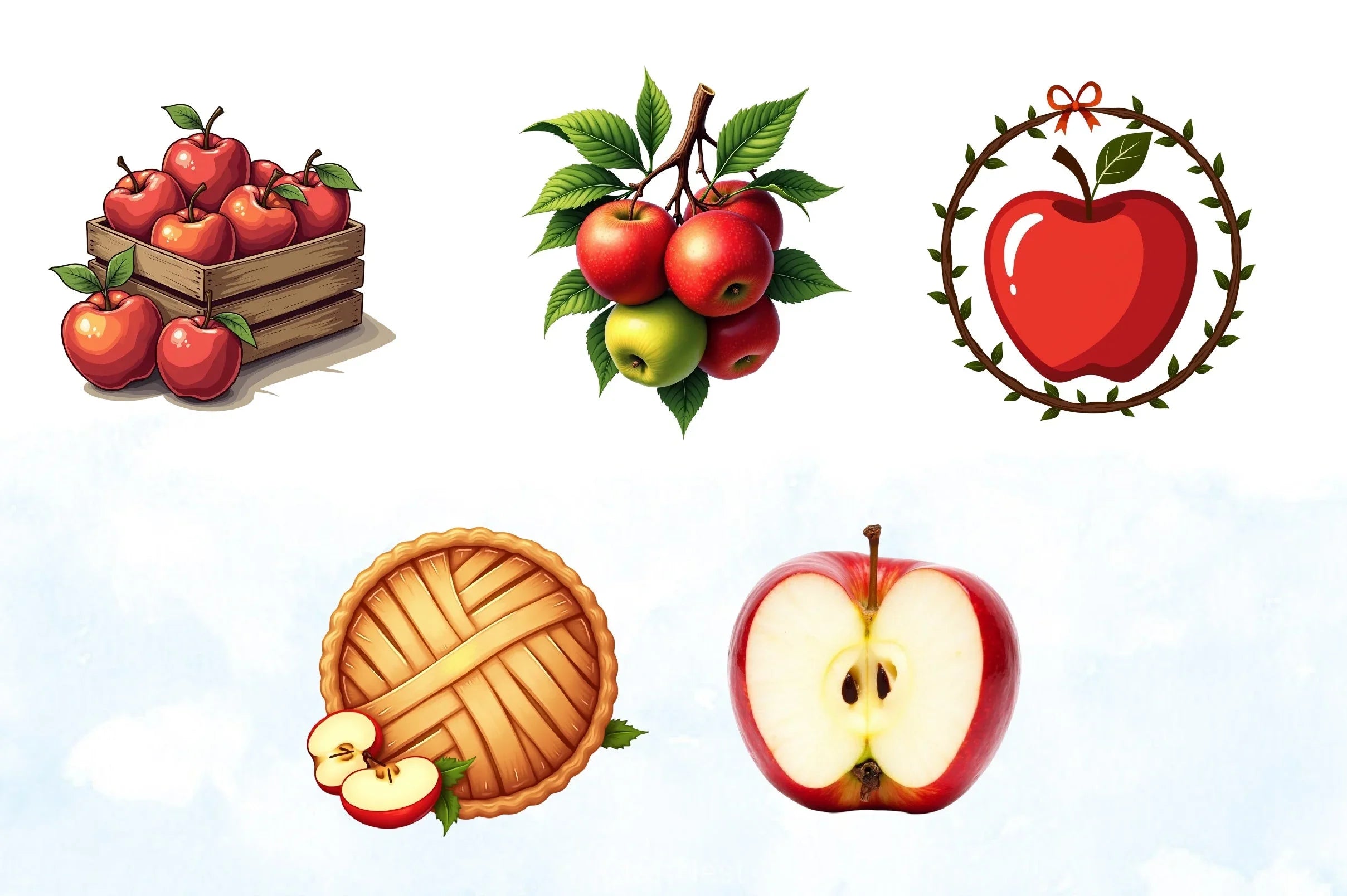 Apples Clipart Bundle - CraftNest - Digital Crafting and Art