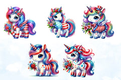 4th of July Unicorn Clipart Bundle 6 - CraftNest - Digital Crafting and Art