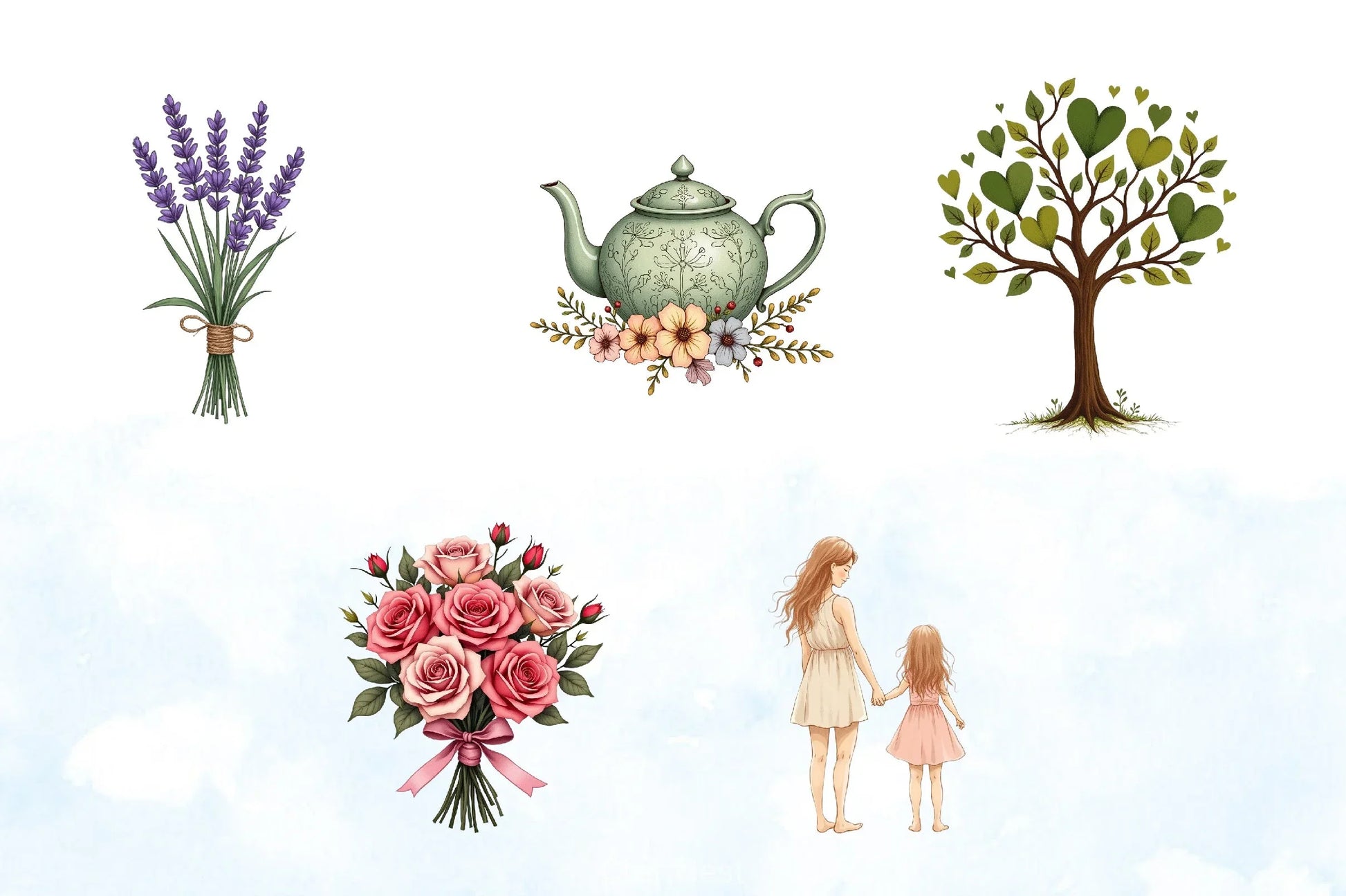 Hand Drawn Mother's Day Clipart Bundle - CraftNest - Digital Crafting and Art
