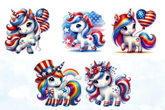 4th of July Unicorns Clipart Bundle - CraftNest - Digital Crafting and Art