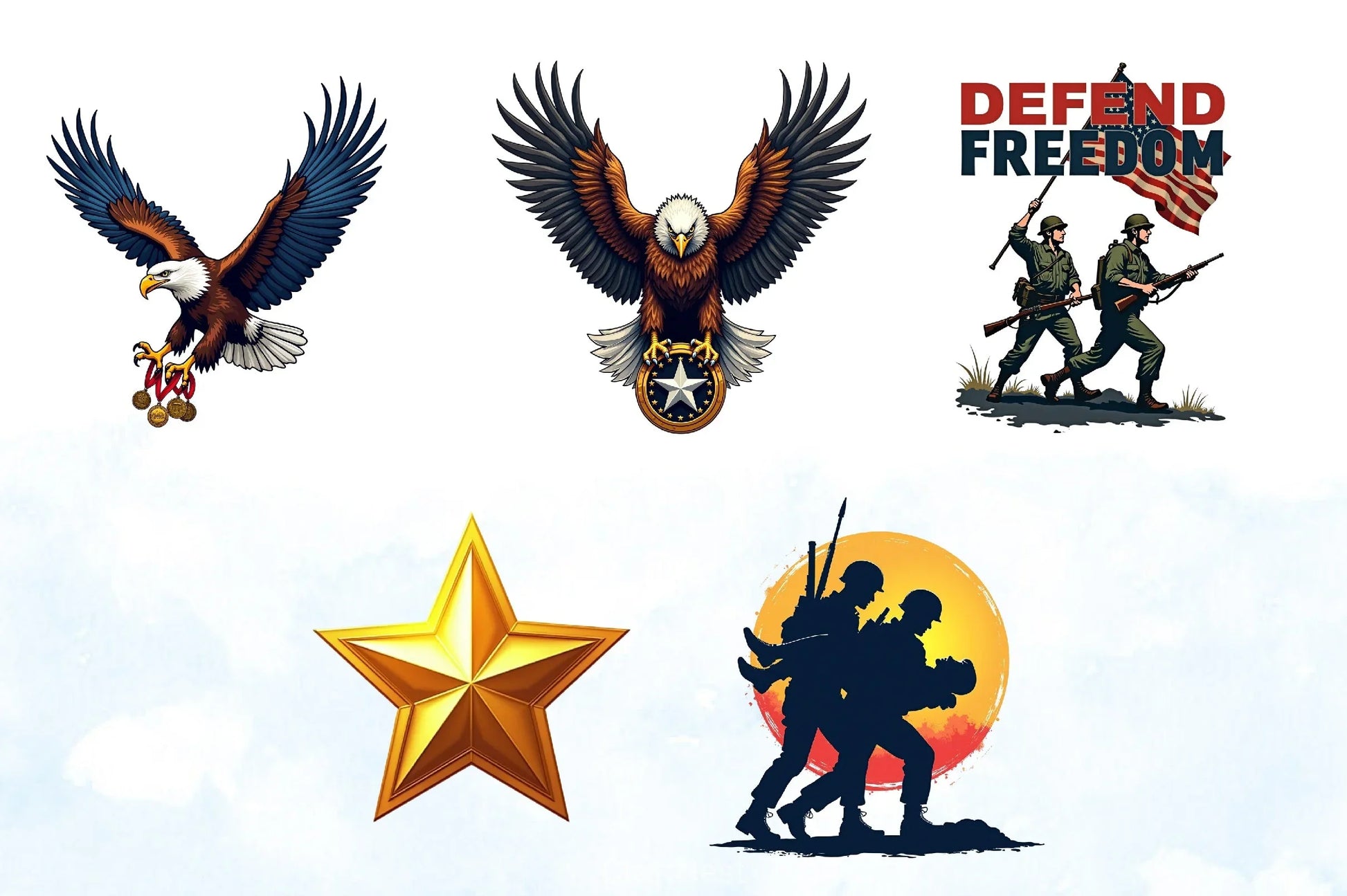 Military Tribute Clipart Bundle 1 - CraftNest - Digital Crafting and Art