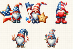 Patriotic Gnome Clipart Bundle 2 - CraftNest - Digital Crafting and Art