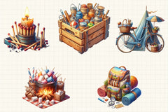 Summer Antique Camping Clipart Bundle - CraftNest - Digital Crafting and Art