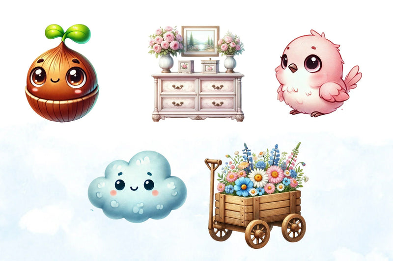 Happy Spring Clipart Bundle 5 - CraftNest - Digital Crafting and Art