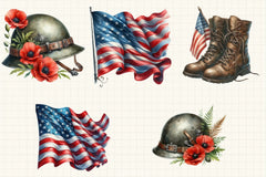 Memorial Day Clipart Bundle 3 - CraftNest - Digital Crafting and Art