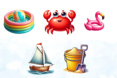 Summer Beach Clipart Bundle - CraftNest - Digital Crafting and Art