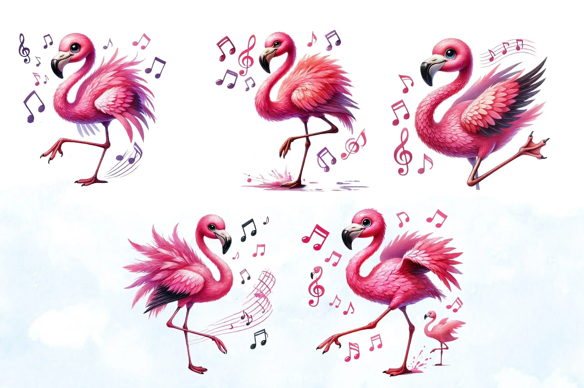 Funny Flamingo Clipart Bundle 5 - CraftNest - Digital Crafting and Art