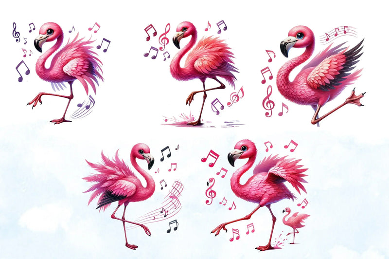 Funny Flamingo Clipart Bundle 5 - CraftNest - Digital Crafting and Art