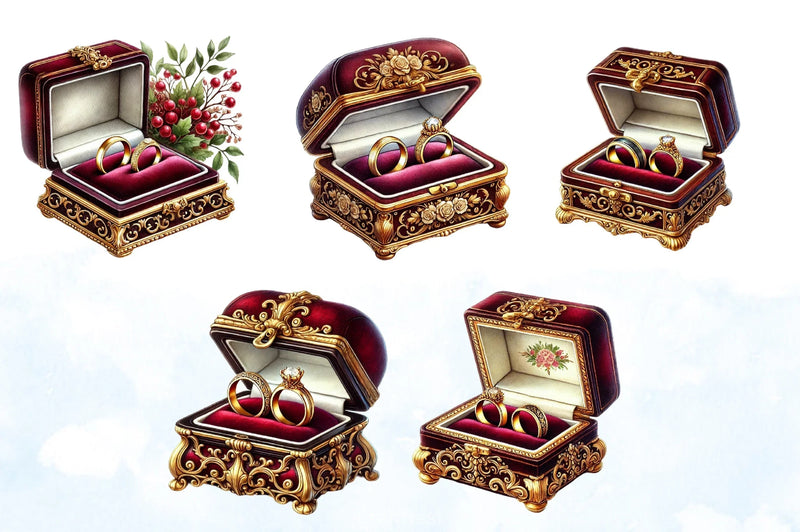 Gold Wedding Bands Clipart Bundle 18 - CraftNest - Digital Crafting and Art