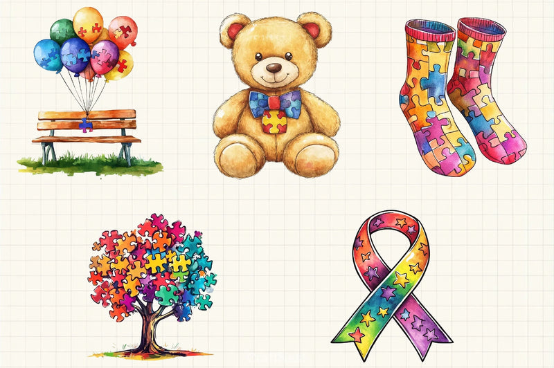 Autism Awareness Clipart Bundle - CraftNest - Digital Crafting and Art