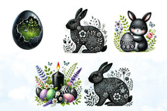 Black & White Easter Clipart Bundle - CraftNest - Digital Crafting and Art