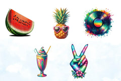 Retro Summer Clipart Bundle 4 - CraftNest - Digital Crafting and Art