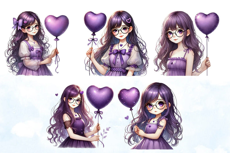 Valentine Girl Clipart Bundle 3 - CraftNest - Digital Crafting and Art