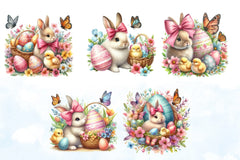 Cute Easter Bunny Clipart Bundle - CraftNest - Digital Crafting and Art