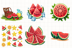 Summer Watermelon Clipart Bundle 32 - CraftNest - Digital Crafting and Art