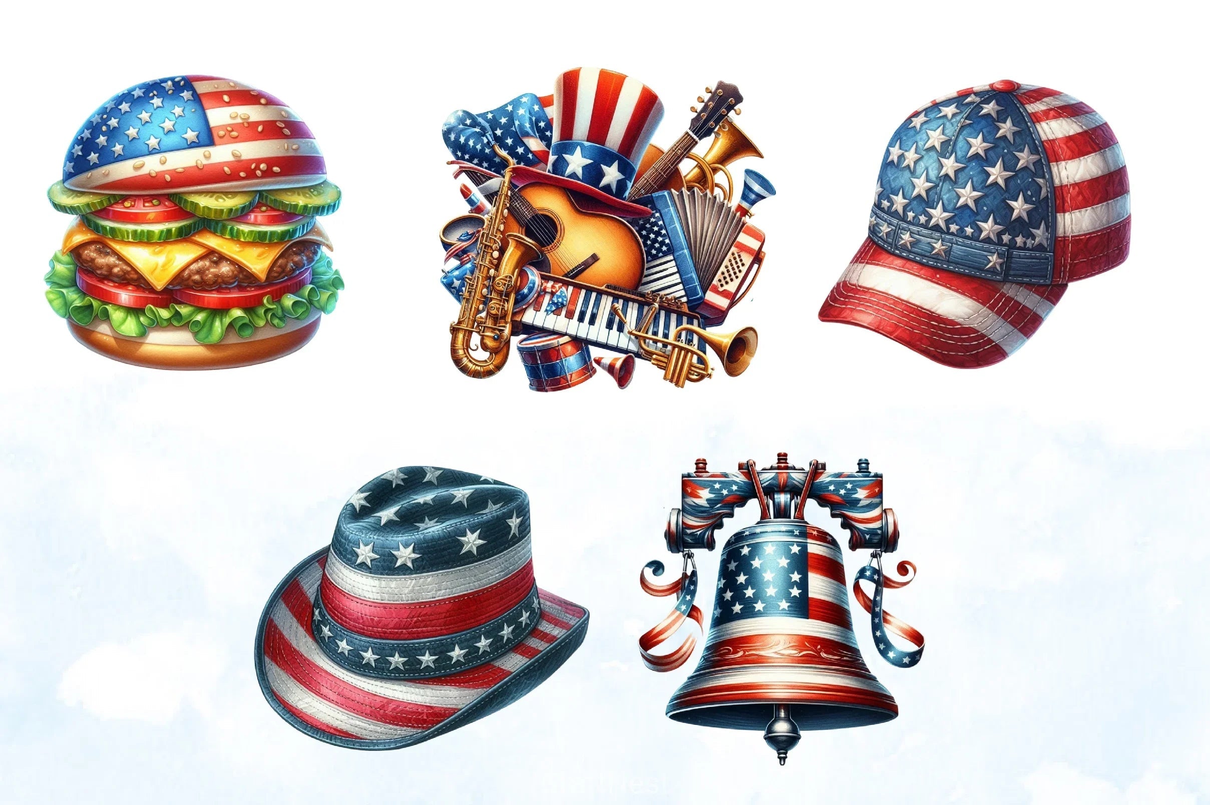 4th of July Independence Day Clipart Bundle - CraftNest - Digital Crafting and Art