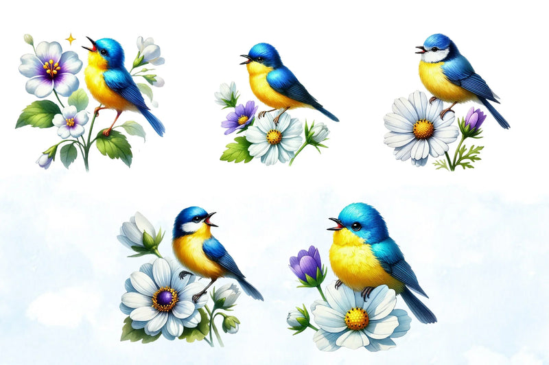 Colorful Spring Bird Clipart Bundle - CraftNest - Digital Crafting and Art