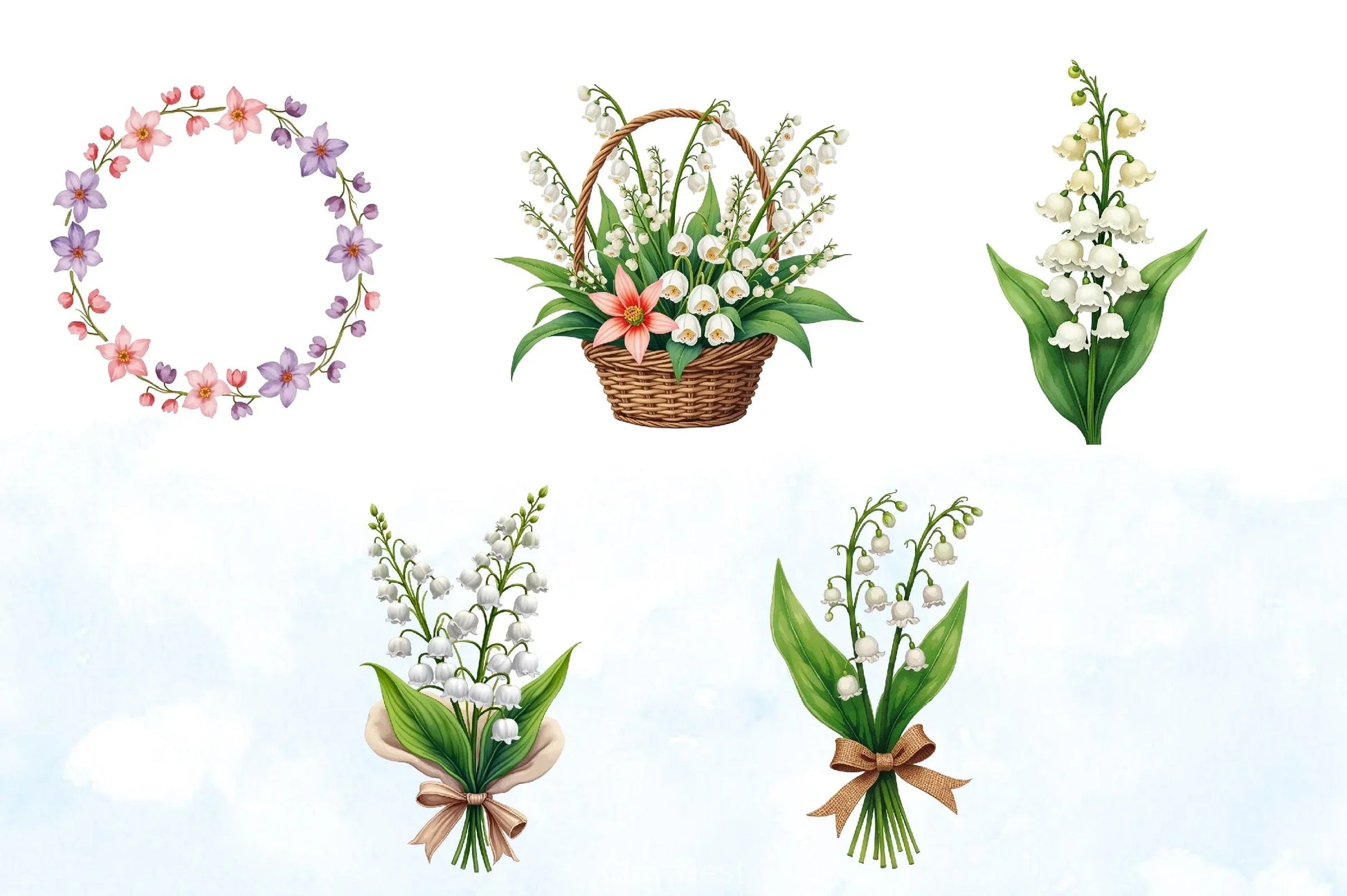 Lily Of The Valley Clipart Bundle - CraftNest - Digital Crafting and Art
