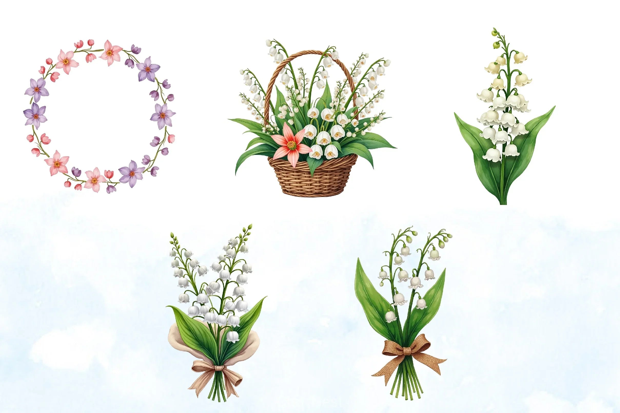 Lily Of The Valley Clipart Bundle - CraftNest - Digital Crafting and Art
