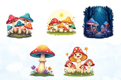 Summer Mushrooms Clipart Bundle - CraftNest - Digital Crafting and Art