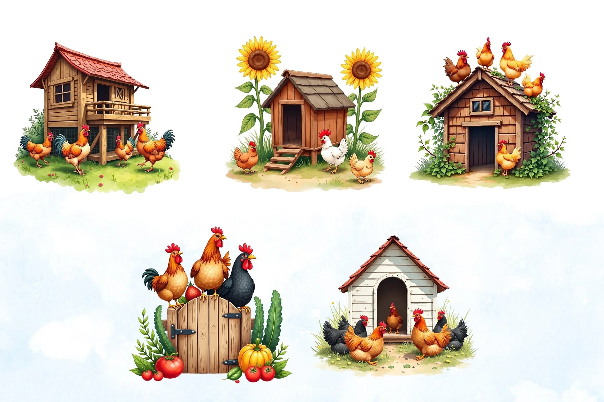 Chicken Coop Clipart Bundle 2 - CraftNest - Digital Crafting and Art