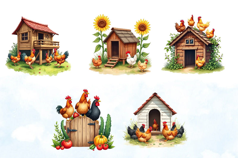 Chicken Coop Clipart Bundle 2 - CraftNest - Digital Crafting and Art