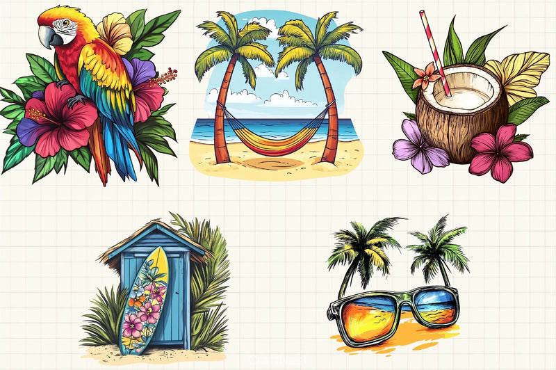 Beach Holiday Clipart Bundle 2 - CraftNest - Digital Crafting and Art